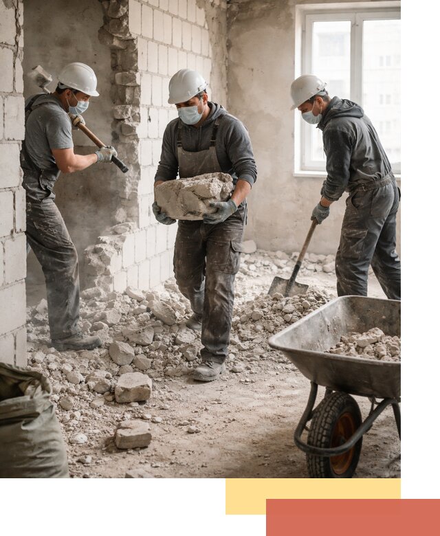 Демонтаж блочных перегородок в Мариинске быстро и аккуратно