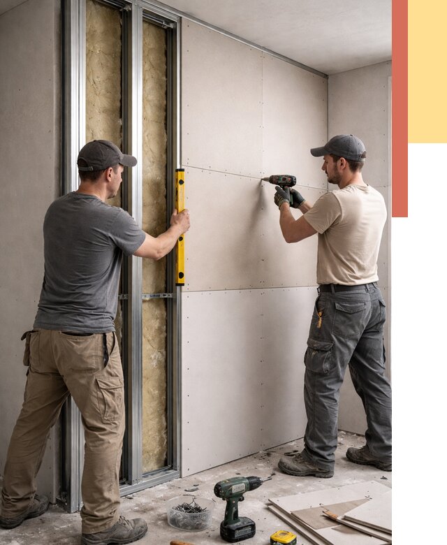 Монтаж двухслойной перегородки из гипсокартона в Мариинске от 1479 руб. | ОТДЕЛОЧНИК-Мрн