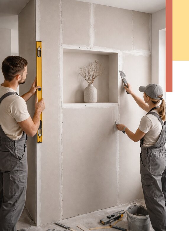 Перегородка из гипсокартона с нишей в Мариинске от 3314 руб. под ключ | ОТДЕЛОЧНИК-Мрн