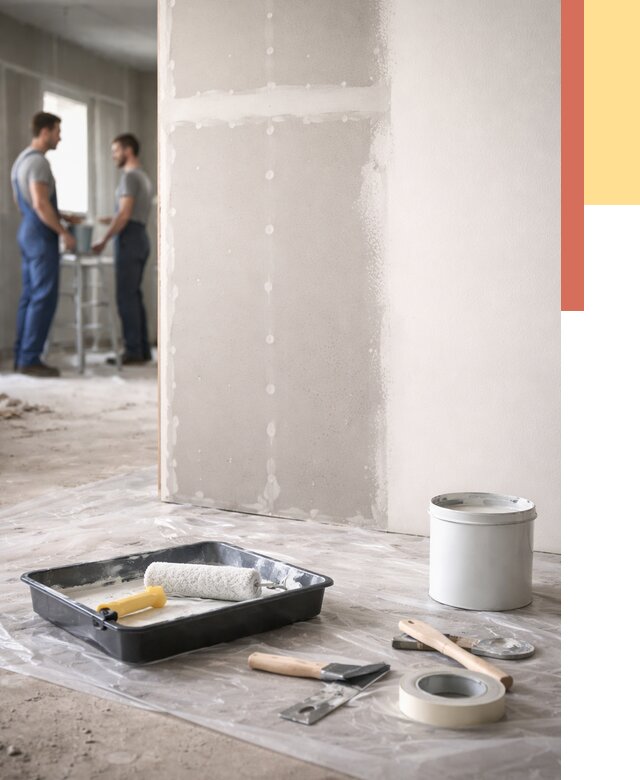 Покраска перегородок из гипсокартона в Мариинске от 4589 руб. под ключ | ОТДЕЛОЧНИК-Мрн