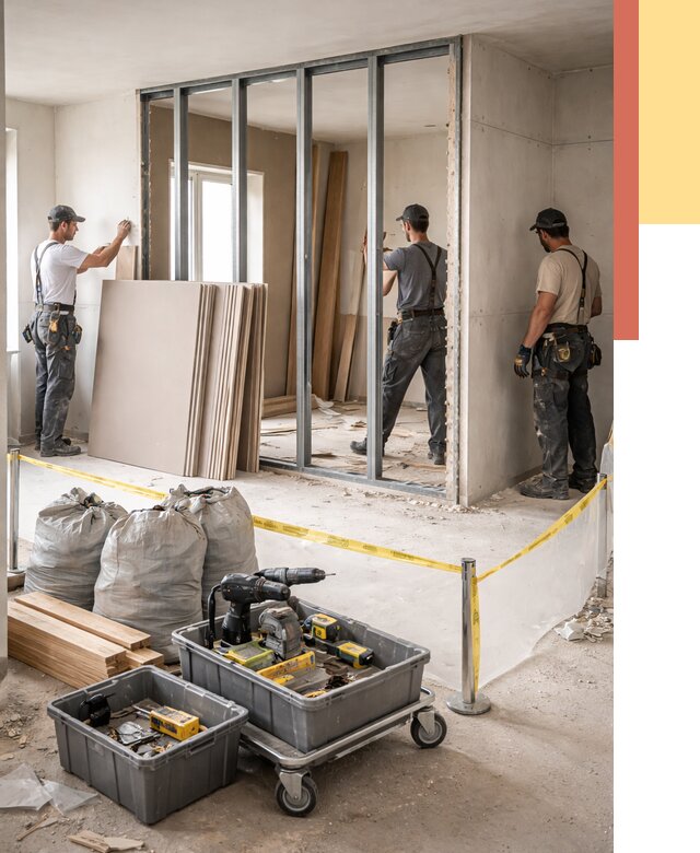 Перенос гипсокартонной перегородки в Мариинске под ключ от 4589 руб. | Демонтаж и монтаж – ОТДЕЛОЧНИК-Мрн