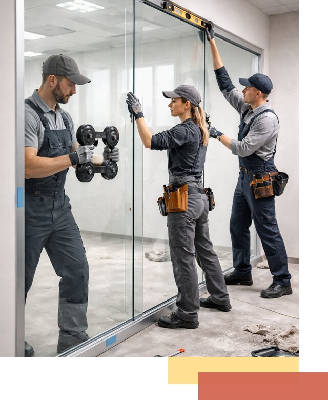 Профессиональный монтаж стеклянных перегородок в Мариинске