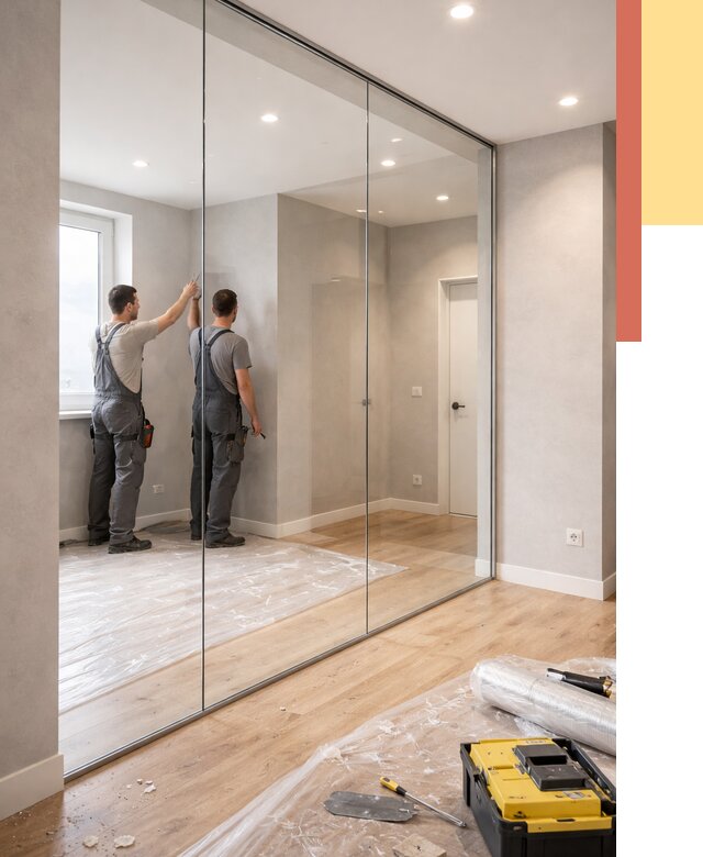 Безрамные стеклянные перегородки в Мариинске — монтаж от 9688 руб. | ОТДЕЛОЧНИК-Мрн