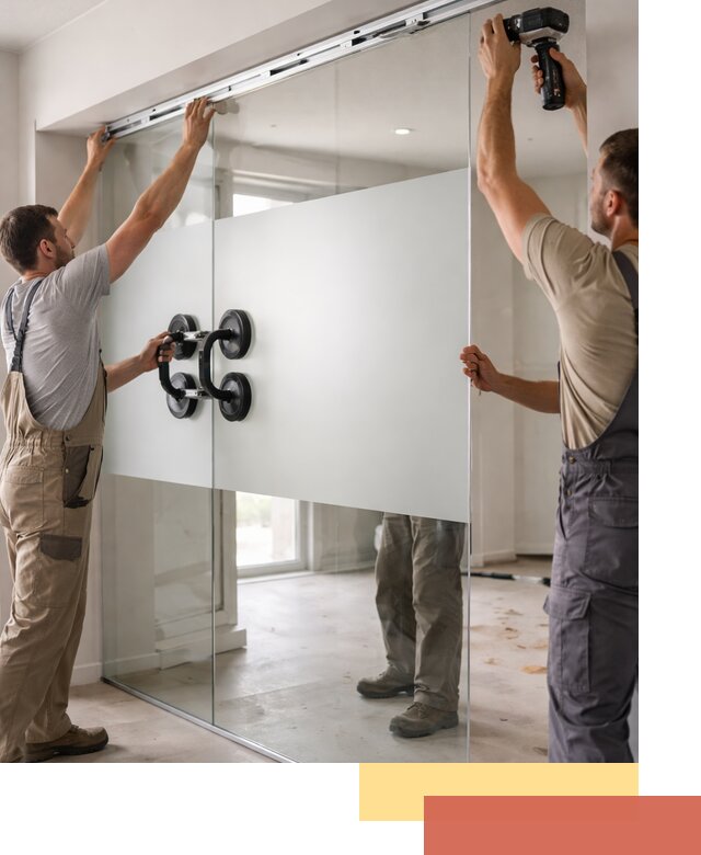 Матовые стеклянные перегородки под ключ в Мариинске