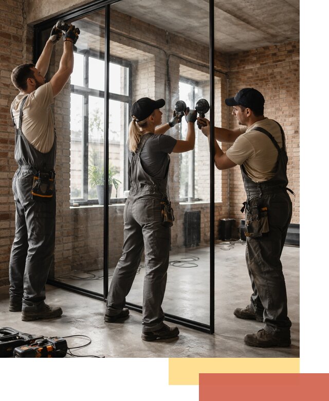 Стеклянные перегородки лофт — изготовление и монтаж в Мариинске