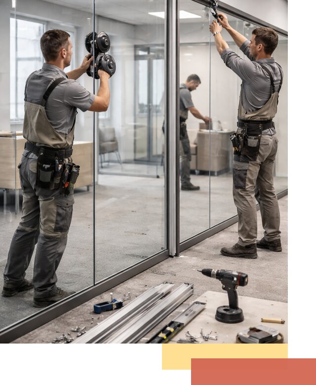 Стеклянные офисные перегородки под ключ в Мариинске