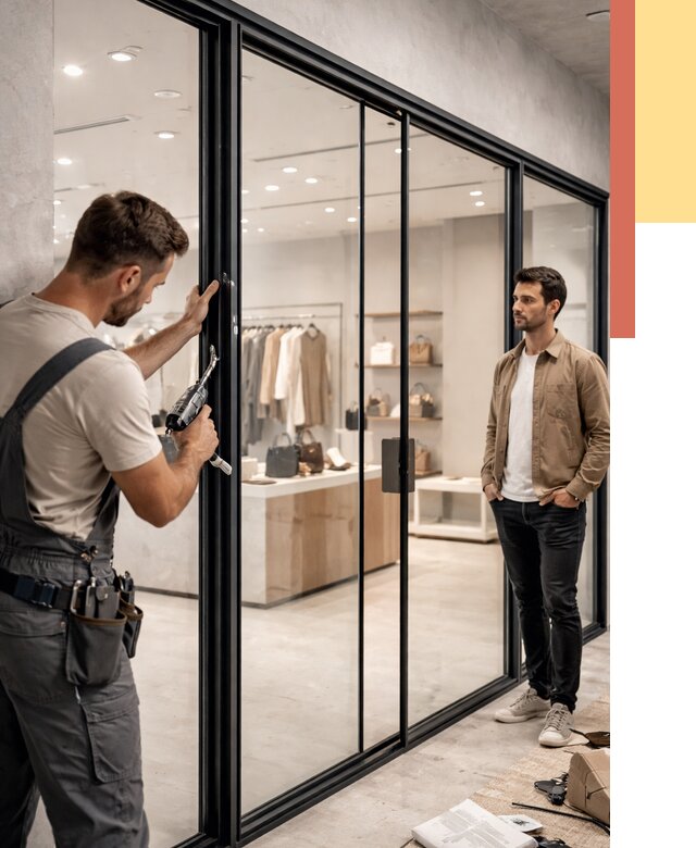 Стеклянные перегородки для магазинов в Мариинске от 8362 руб. под ключ | ОТДЕЛОЧНИК-Мрн