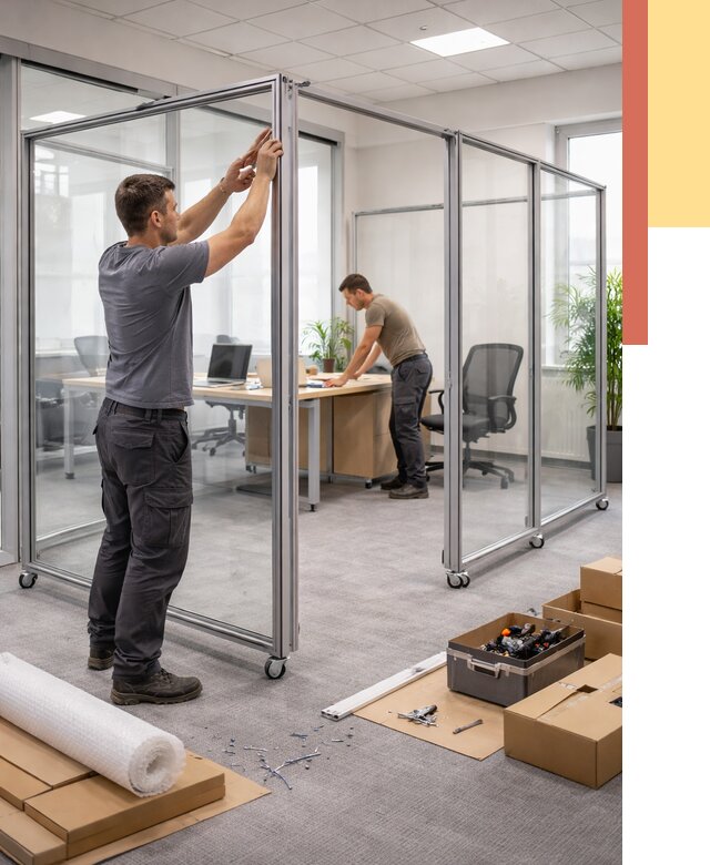 Мобильные офисные перегородки в Мариинске от 12748 руб. — установка под ключ | ОТДЕЛОЧНИК-Мрн