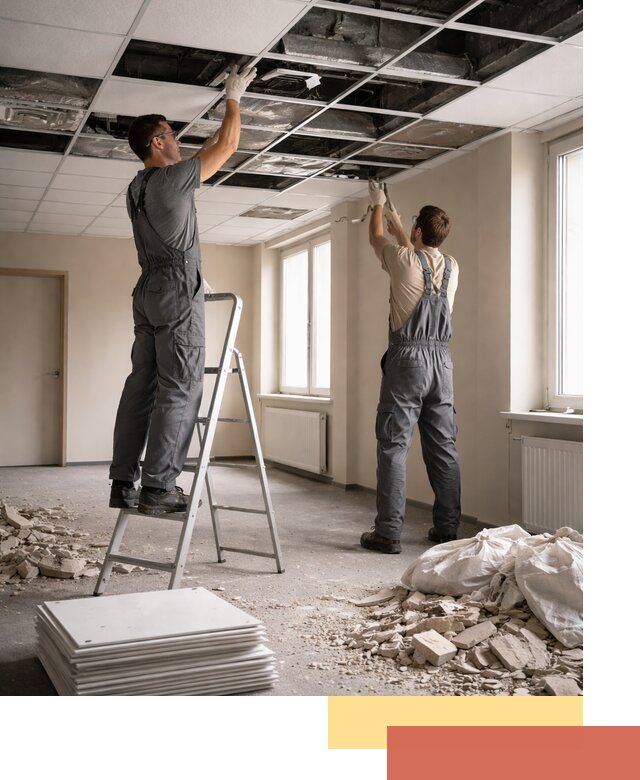 Демонтаж потолков Армстронг профессионально в Мариинске