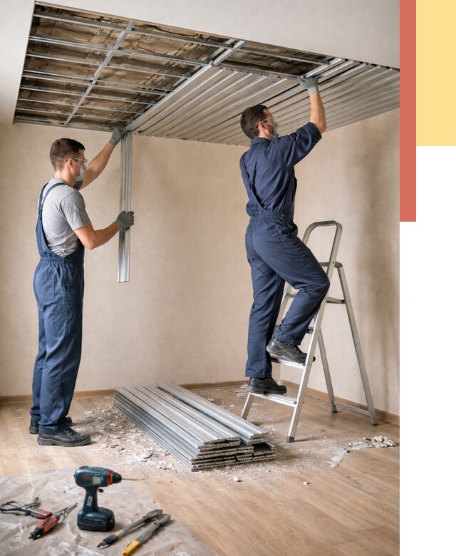 Демонтаж реечного потолка в Мариинске от 4589 руб. быстро и недорого | ОТДЕЛОЧНИК-Мрн