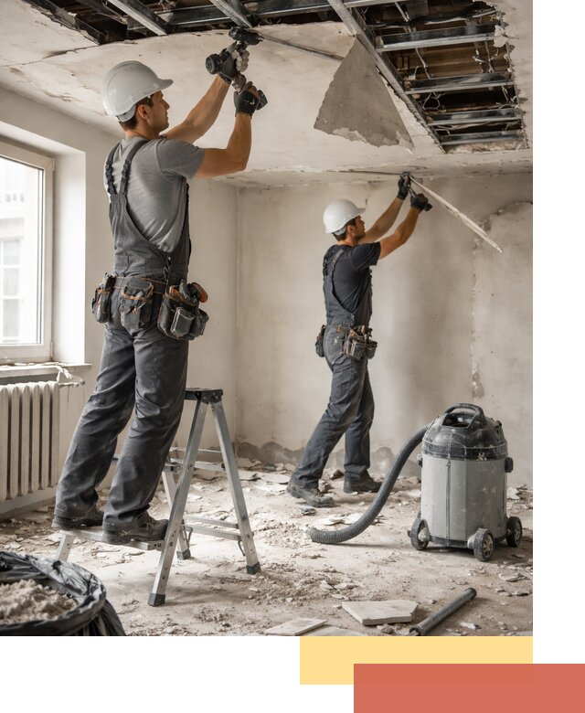 Демонтаж гипсокартонного потолка в Мариинске быстро и аккуратно