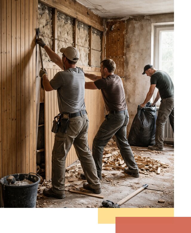 Демонтаж вагонки и вывоз материалов в Мариинске