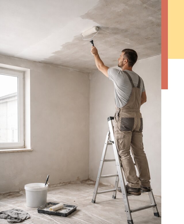 Грунтовка потолка в Мариинске от 2550 руб. — быстро и недорого | ОТДЕЛОЧНИК-Мрн