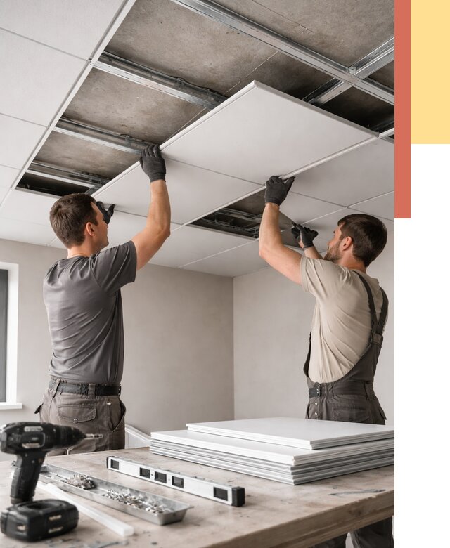 Монтаж кассетного потолка в Мариинске от 4589 руб/м2 — установка и сборка | ОТДЕЛОЧНИК-Мрн