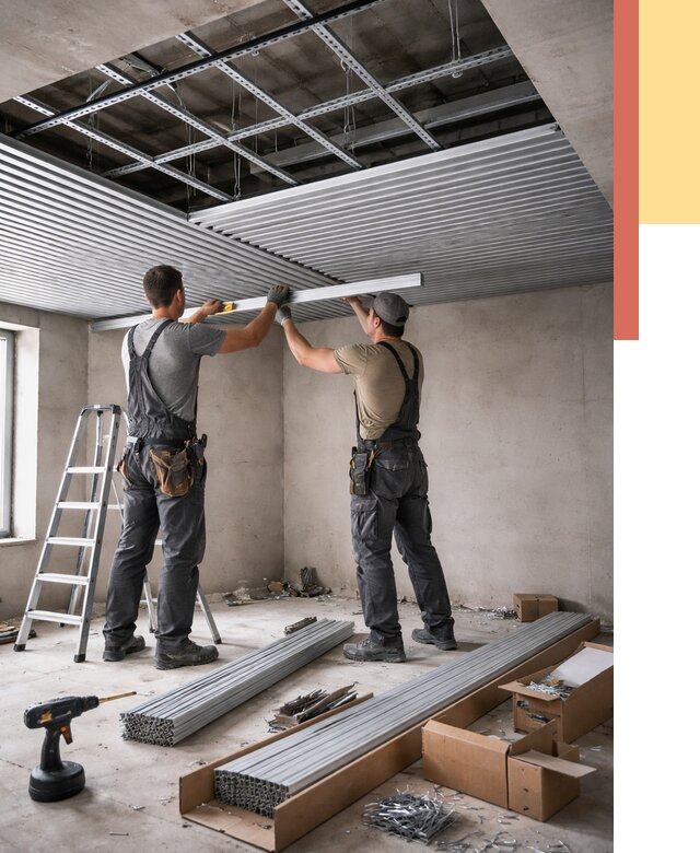 Монтаж реечного потолка в Мариинске от 4589 руб. под ключ | ОТДЕЛОЧНИК-Мрн