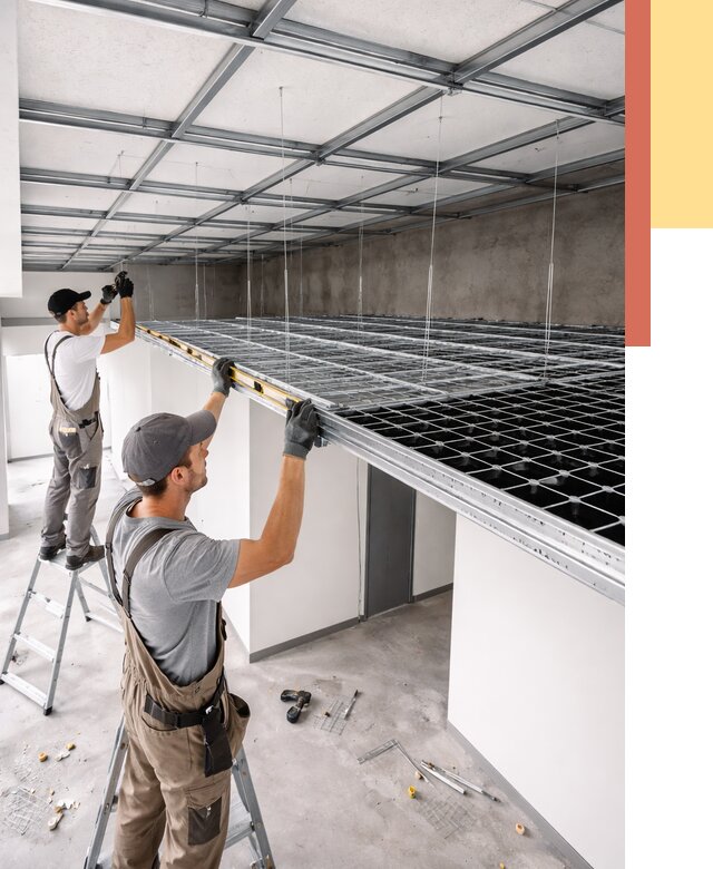 Монтаж потолка грильято в Мариинске от 459 руб./м² — быстрая сборка под ключ | ОТДЕЛОЧНИК-Мрн