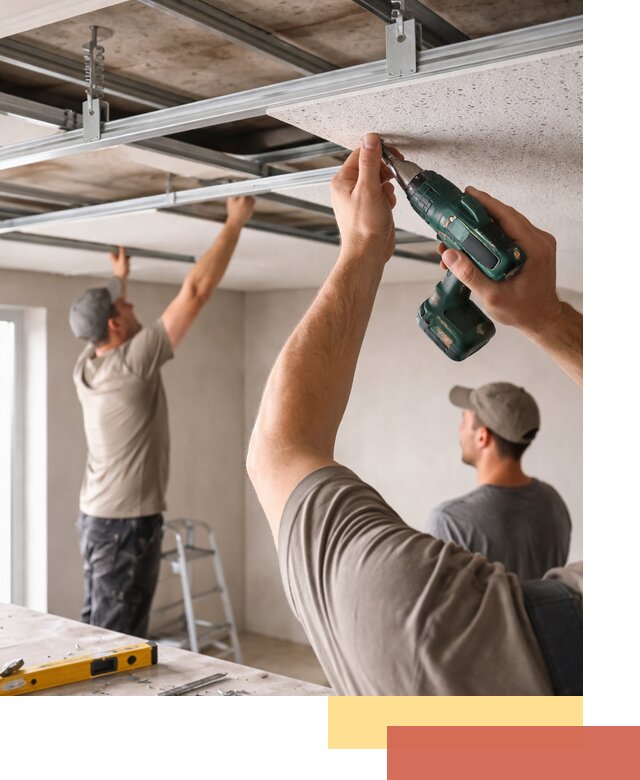 Монтаж акустического потолка в Мариинске под ключ