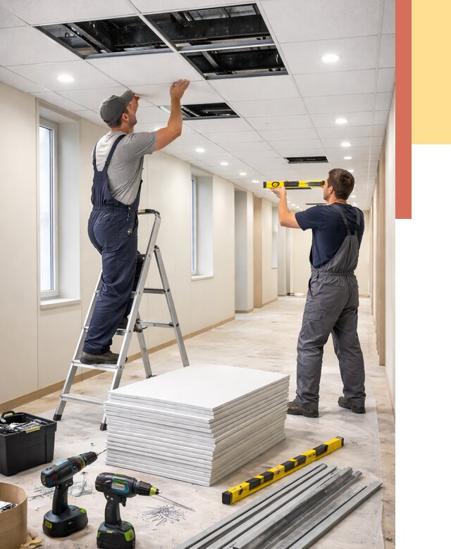 Ремонт потолка Армстронг в Мариинске от 4589 руб. — быстро и недорого | ОТДЕЛОЧНИК-Мрн