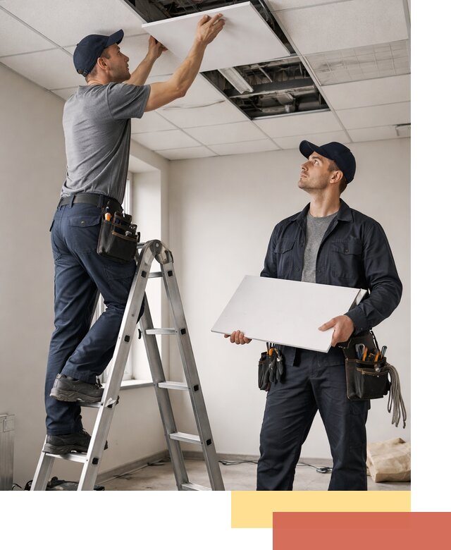 Обслуживание подвесного потолка в Мариинске — ремонт и чистка