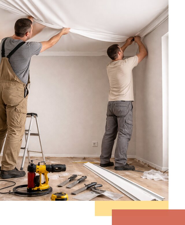 Монтаж ПВХ натяжного потолка в Мариинске качественно и быстро