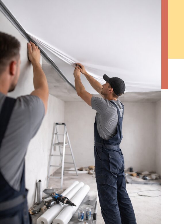 Монтаж матового натяжного потолка в Мариинске от 4589 руб./м² — быстро и недорого | ОТДЕЛОЧНИК-Мрн