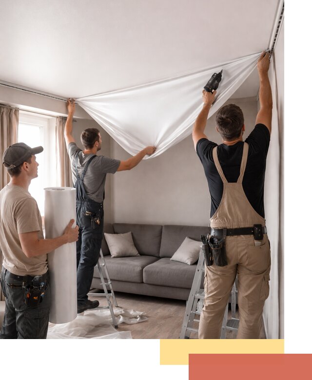 Монтаж сатинового натяжного потолка в Мариинске качественно и быстро