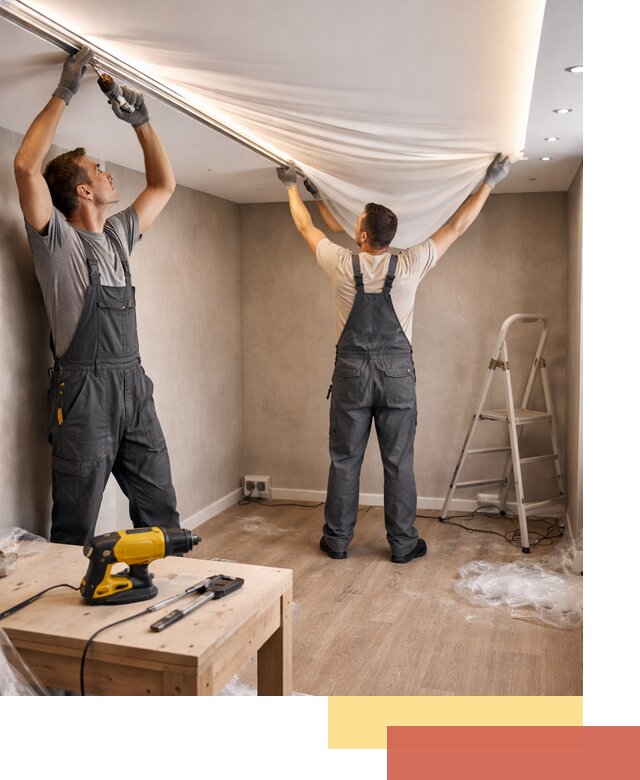 Монтаж натяжного потолка с подсветкой в Мариинске цена и сроки