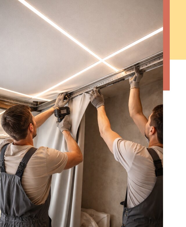 Монтаж натяжного потолка со световыми линиями в Мариинске от 1224 руб. | ОТДЕЛОЧНИК-Мрн