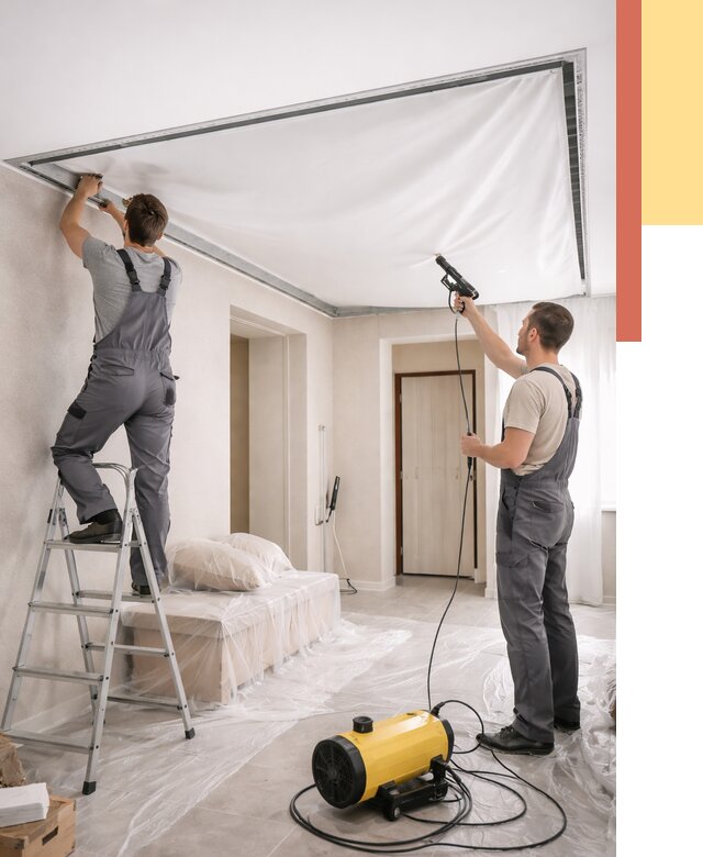 Монтаж натяжного потолка в прихожей в Мариинске от 2702 руб. под ключ | ОТДЕЛОЧНИК-Мрн