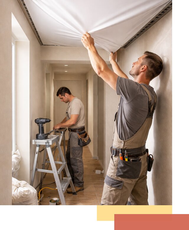 Монтаж натяжного потолка в прихожей в Мариинске