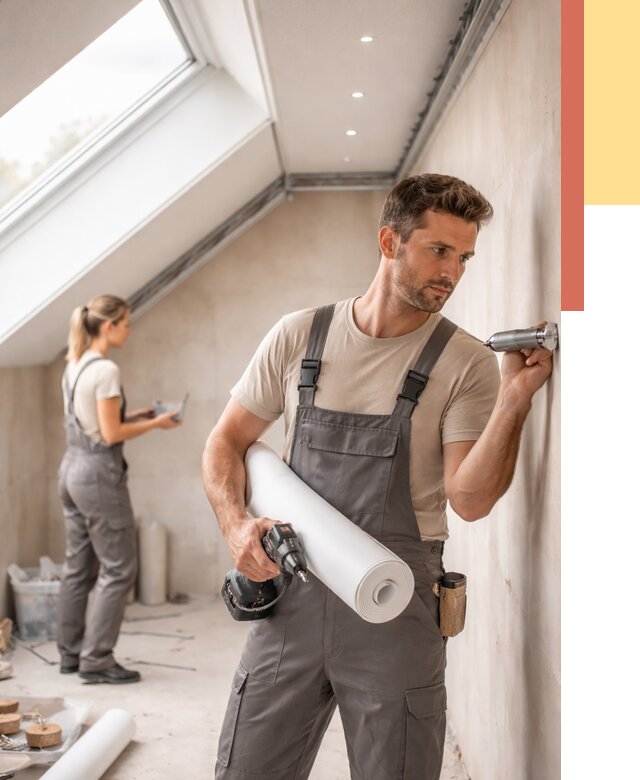 Монтаж натяжного потолка на мансарде в Мариинске от 3569 руб. | ОТДЕЛОЧНИК-Мрн