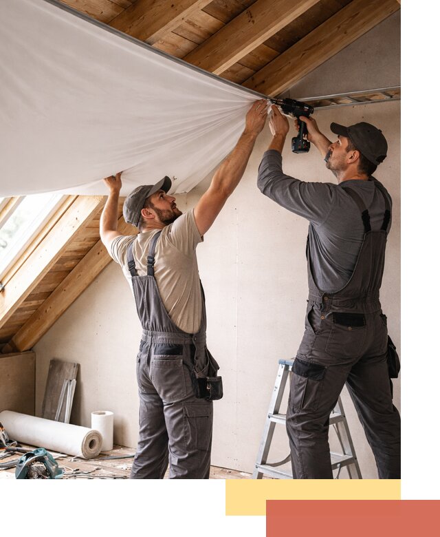 Монтаж натяжного потолка в мансарде в Мариинске