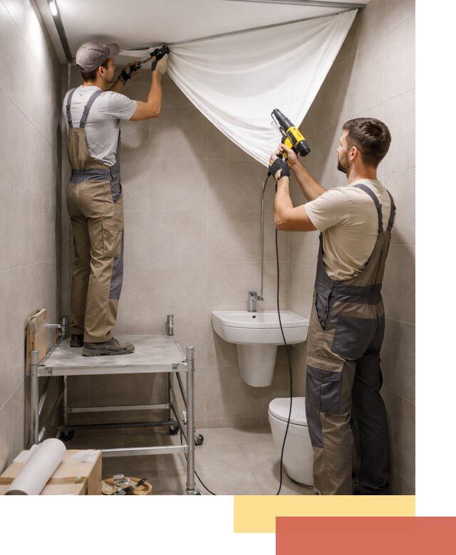 Монтаж натяжного потолка в санузле в Мариинске