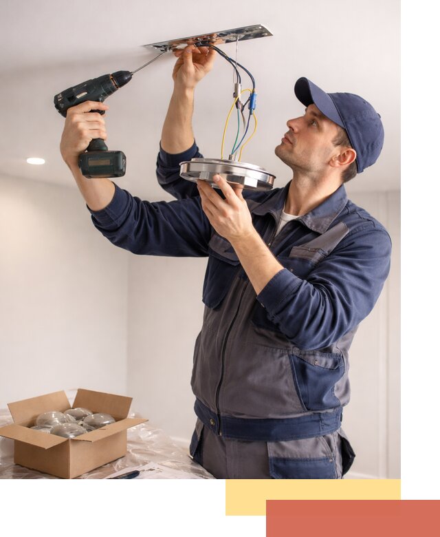 Установка люстры в натяжной потолок в Мариинске