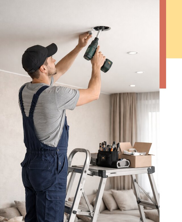 Установка и монтаж точечных светильников в натяжной потолок в Мариинске от 1836 руб. | ОТДЕЛОЧНИК-Мрн