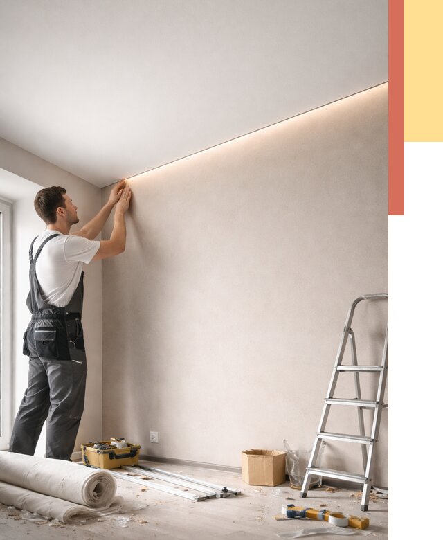 Теневые натяжные потолки в Мариинске от 8362 руб. под ключ | ОТДЕЛОЧНИК-Мрн