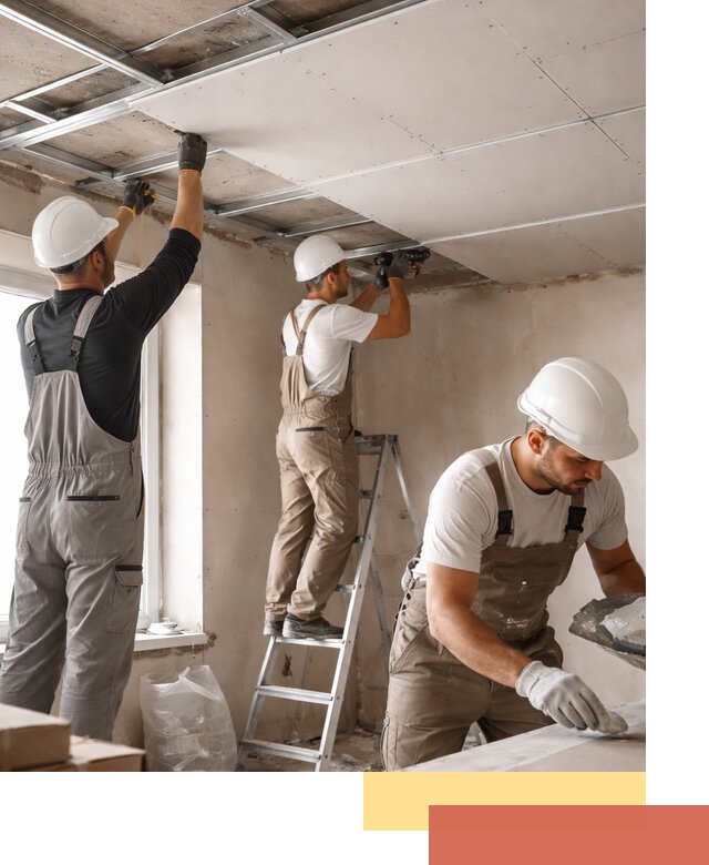 Одноуровневый потолок из гипсокартона в Мариинске — монтаж и отделка