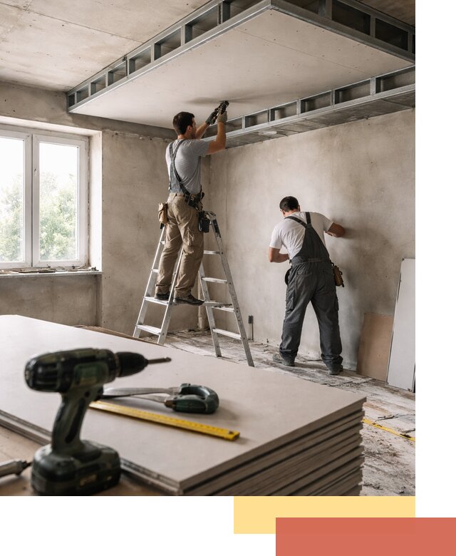 Двухуровневый потолок из гипсокартона в Мариинске