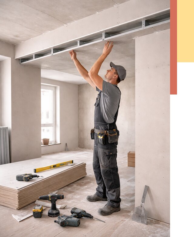 Потолок из гипсокартона с нишей в Мариинске от 1275 руб. под ключ | ОТДЕЛОЧНИК-Мрн