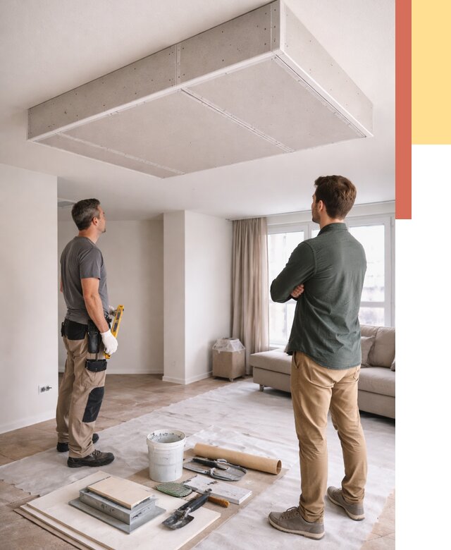 Короб на потолке из гипсокартона в Мариинске от 2244 руб. — монтаж и услуги под ключ | ОТДЕЛОЧНИК-Мрн