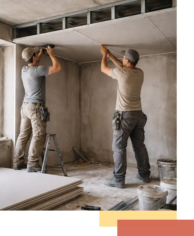 Короб из гипсокартона на потолке под ключ в Мариинске