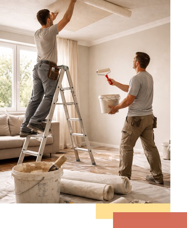 Поклейка обоев на потолок в Мариинске — качественно и быстро