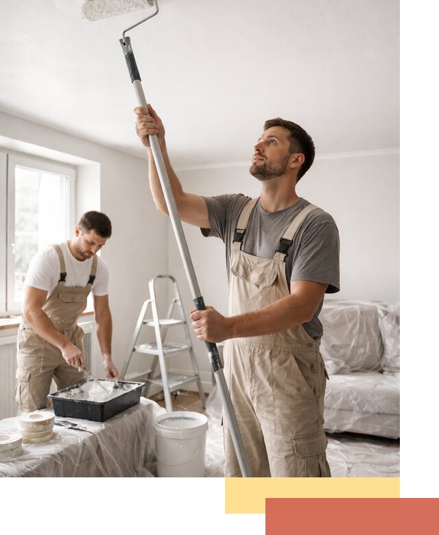 Покраска потолка водоэмульсионной краской в Мариинске