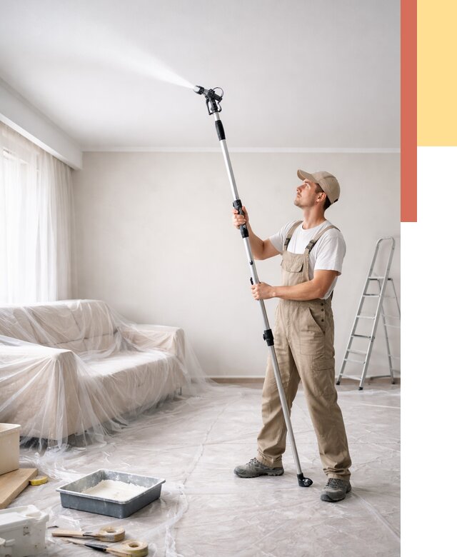 Покраска потолка краскопультом в Мариинске от 4589 руб. быстро и недорого | ОТДЕЛОЧНИК-Мрн