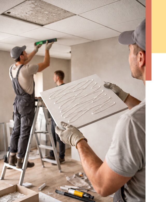 Монтаж потолочной плитки в Мариинске от 4589 руб. — быстро и недорого | ОТДЕЛОЧНИК-Мрн