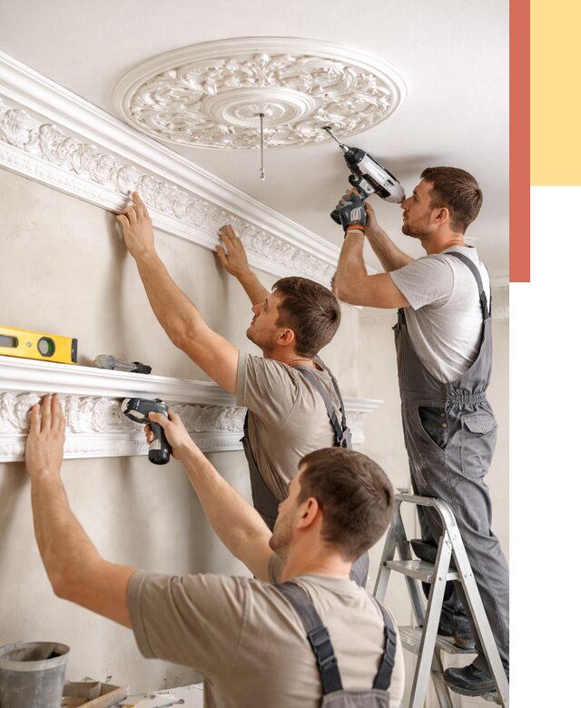 Монтаж лепнины на потолок в Мариинске от 3263 руб. быстро и недорого | ОТДЕЛОЧНИК-Мрн