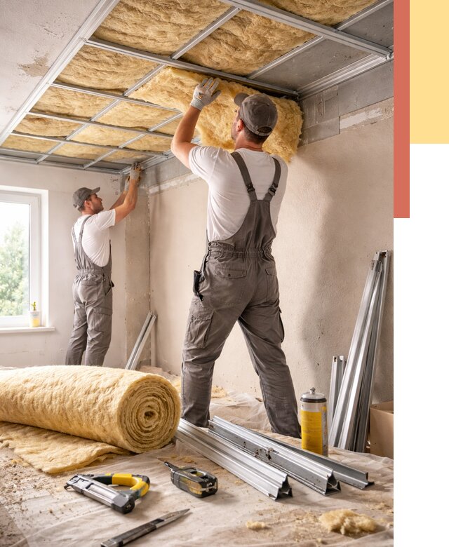 Утепление потолка в Мариинске от 7343 руб/м2 — недорого, быстро, под ключ | ОТДЕЛОЧНИК-Мрн