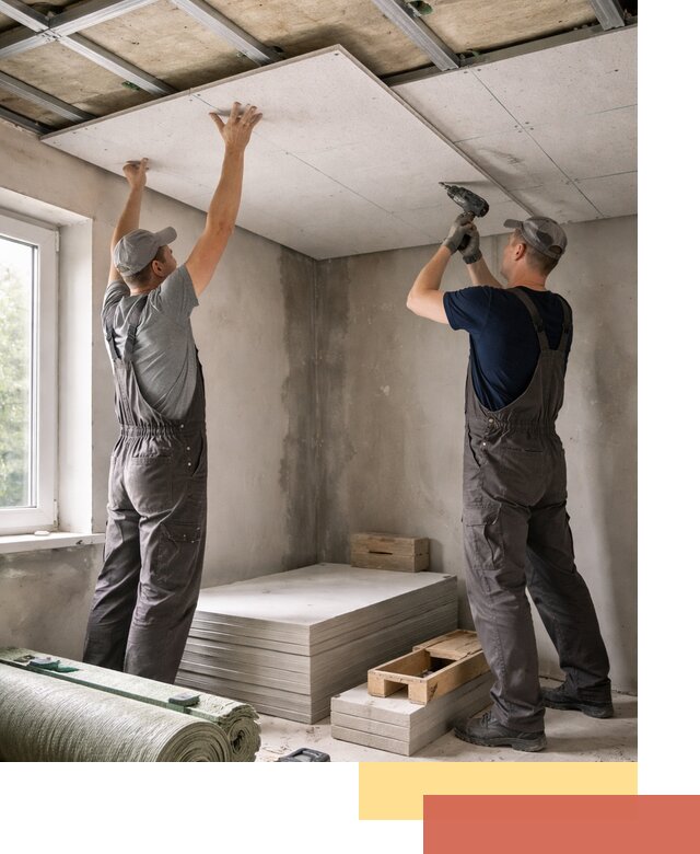 Шумоизоляция потолка панелями ЗИПС в Мариинске